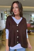 Made in Italy Hush Button Knit Waistcoat Coffee Bean